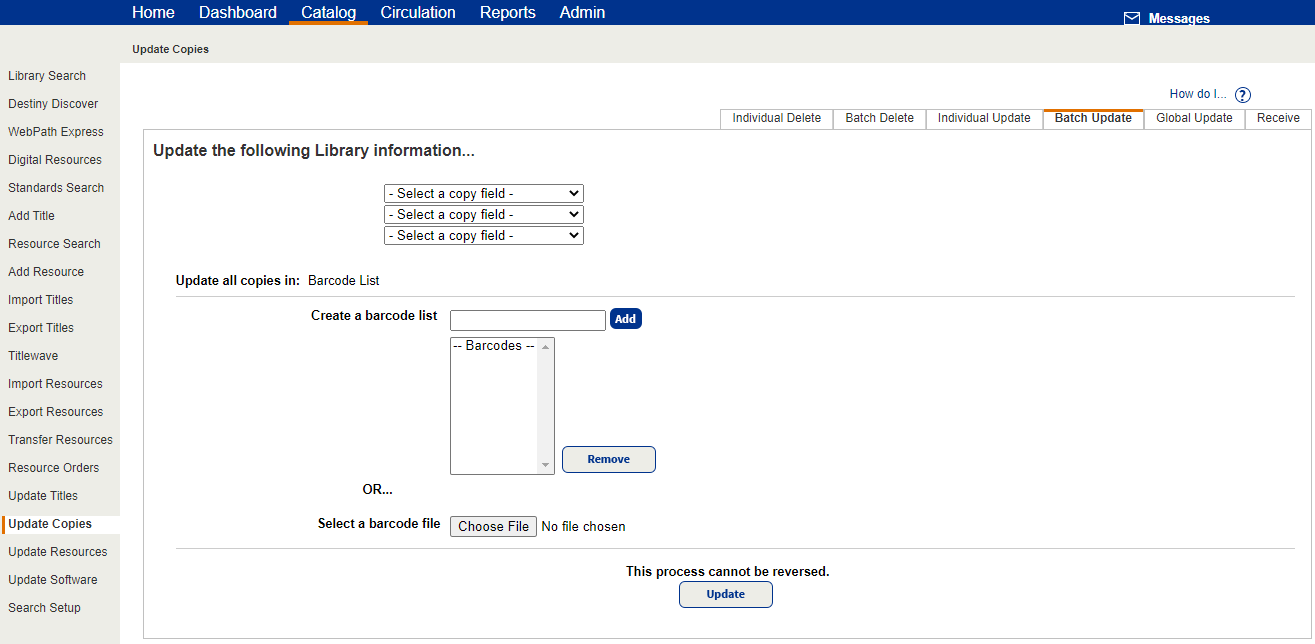 Library Update Update Copies